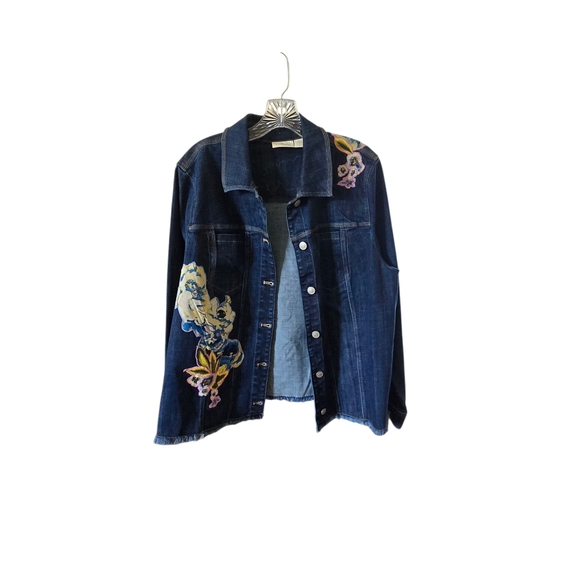 PLUS SIZE******Chico's Dark Denim Jacket - Picture 1 of 11